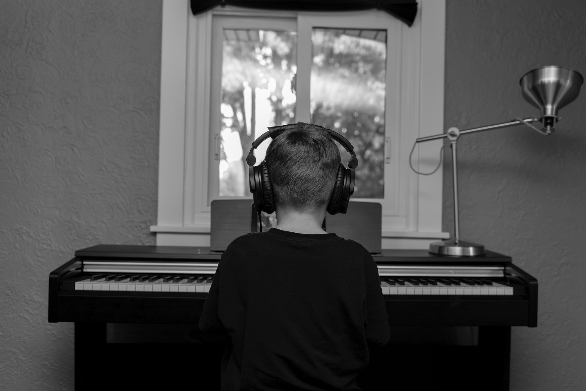 Harvey at the piano